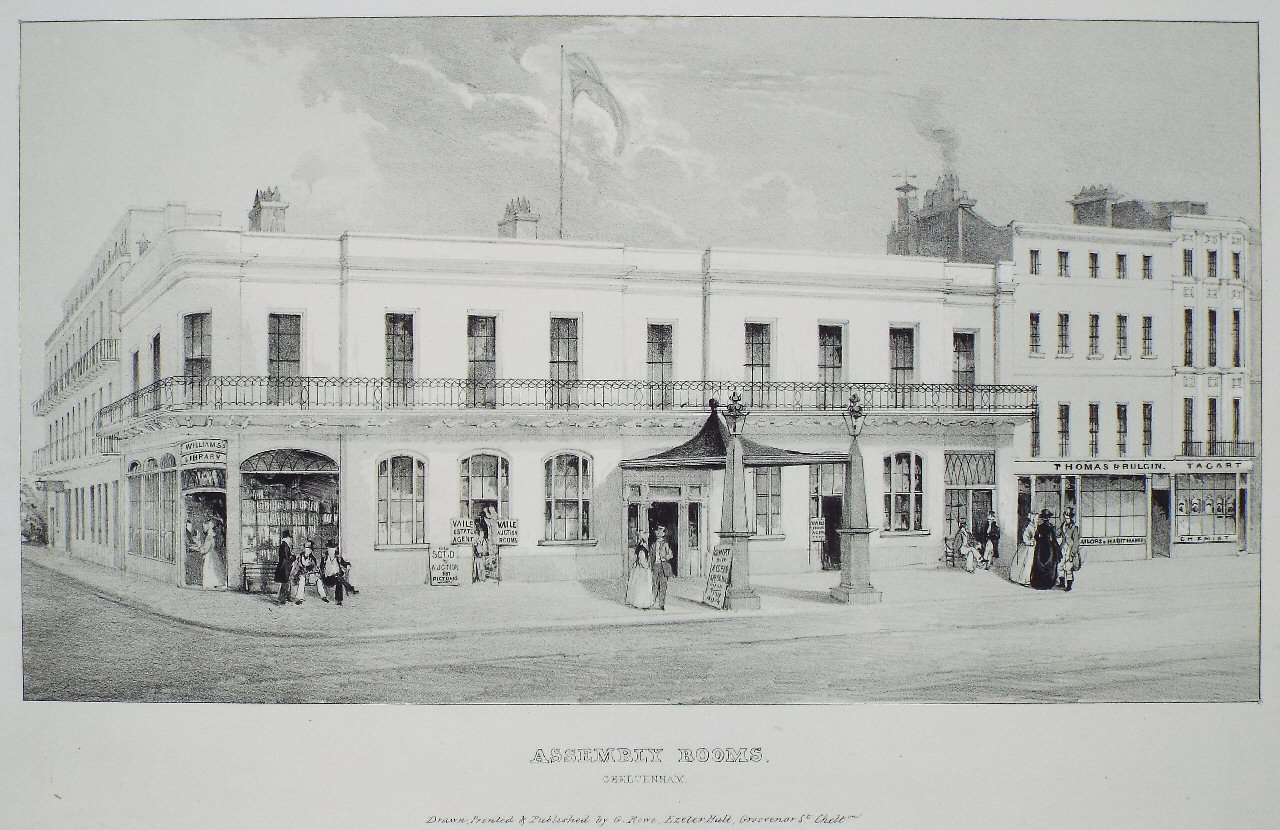 Lithograph - Assembly Rooms, Cheltenham - Rowe